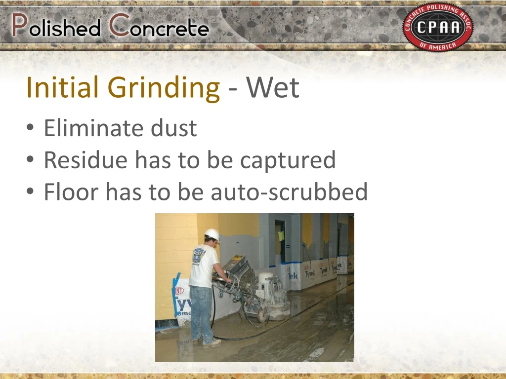 initial grinding wet