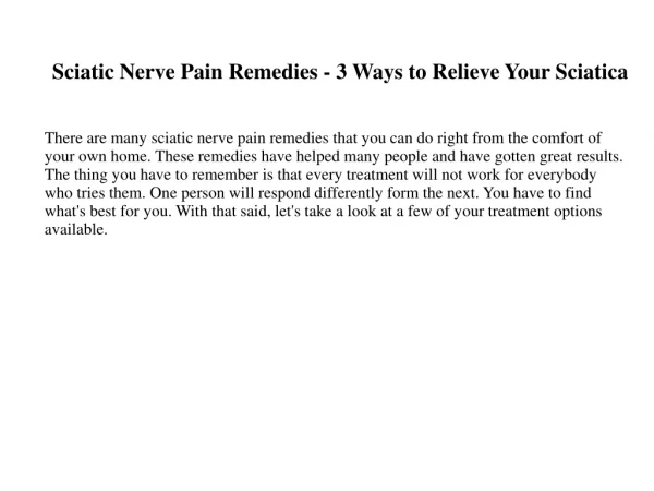 sciatic nerve pain remedies 3 ways to relieve