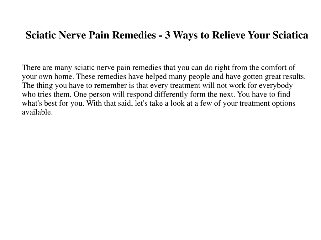 sciatic nerve pain remedies 3 ways to relieve