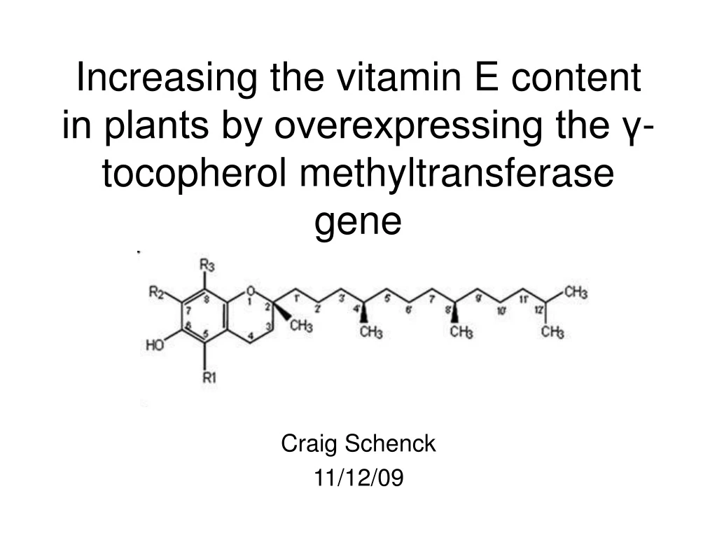 increasing the vitamin e content in plants by overexpressing the tocopherol methyltransferase gene