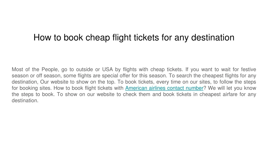 how to book cheap flight tickets for any destination