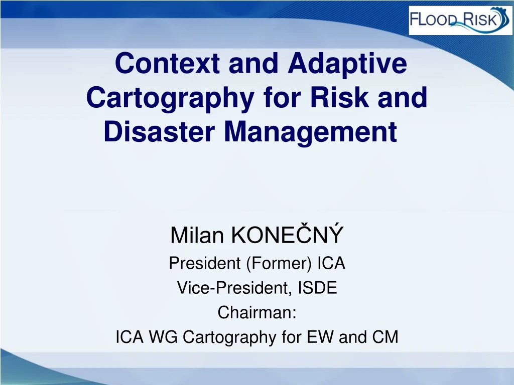 context and adaptive cartography for risk and disaster management