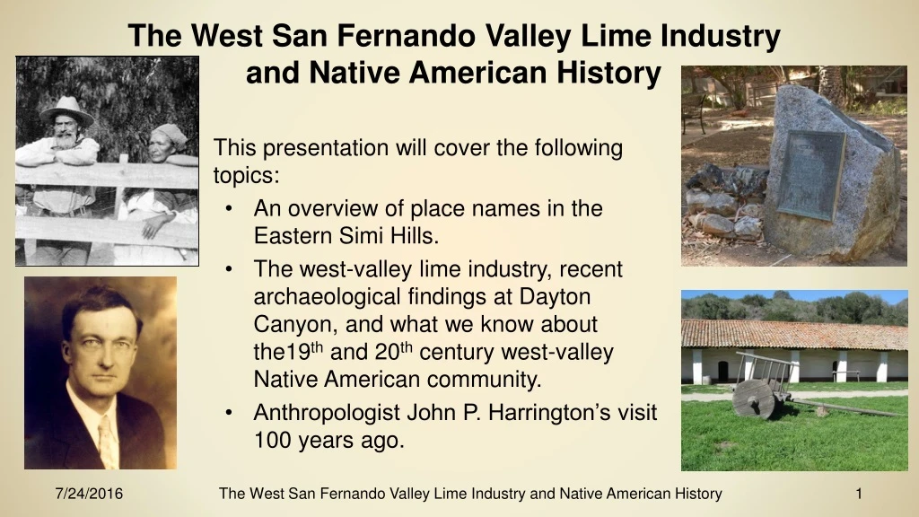 the west san fernando valley lime industry and native american history