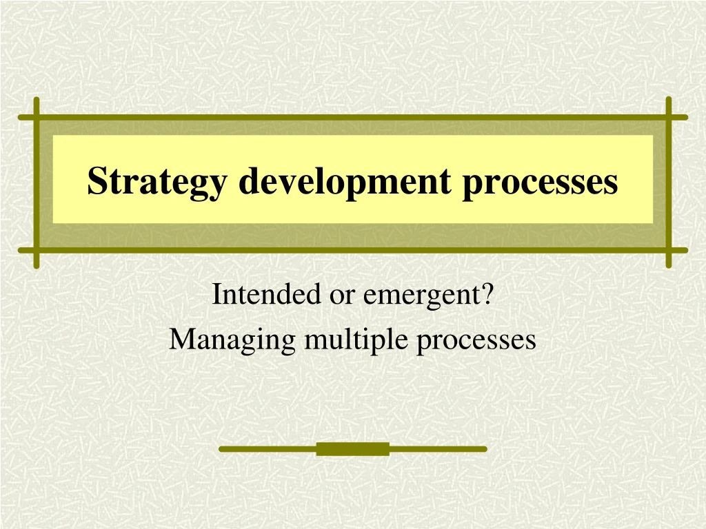 strategy development processes