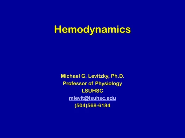 Hemodynamics