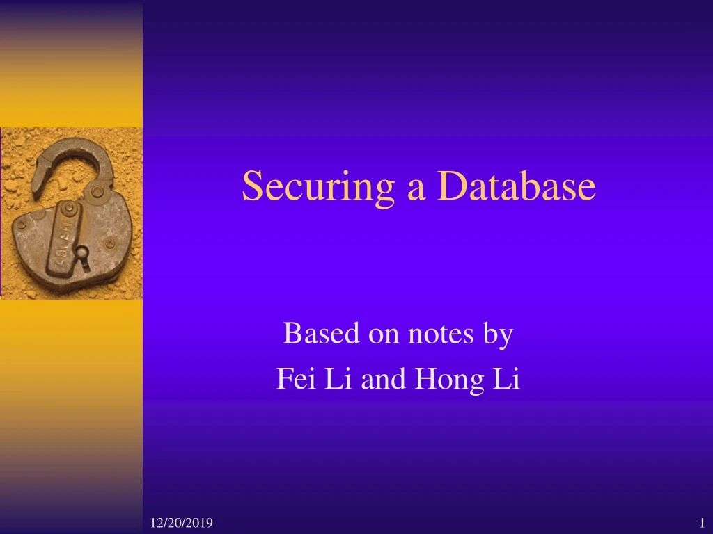 securing a database