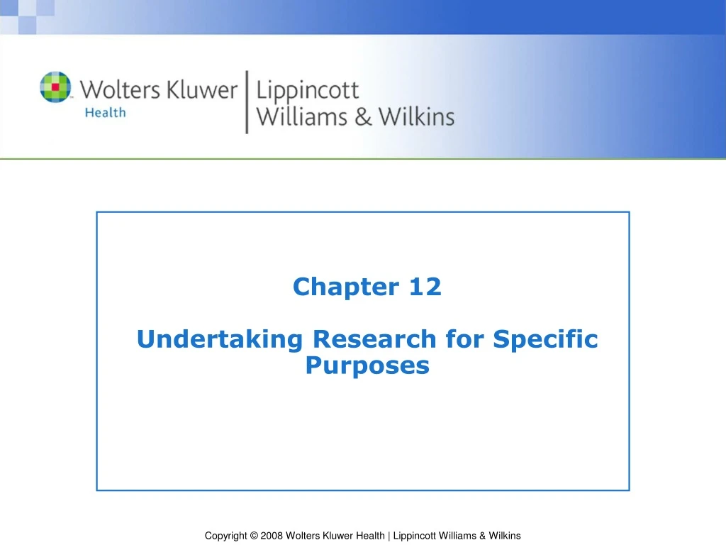 chapter 12 undertaking research for specific purposes