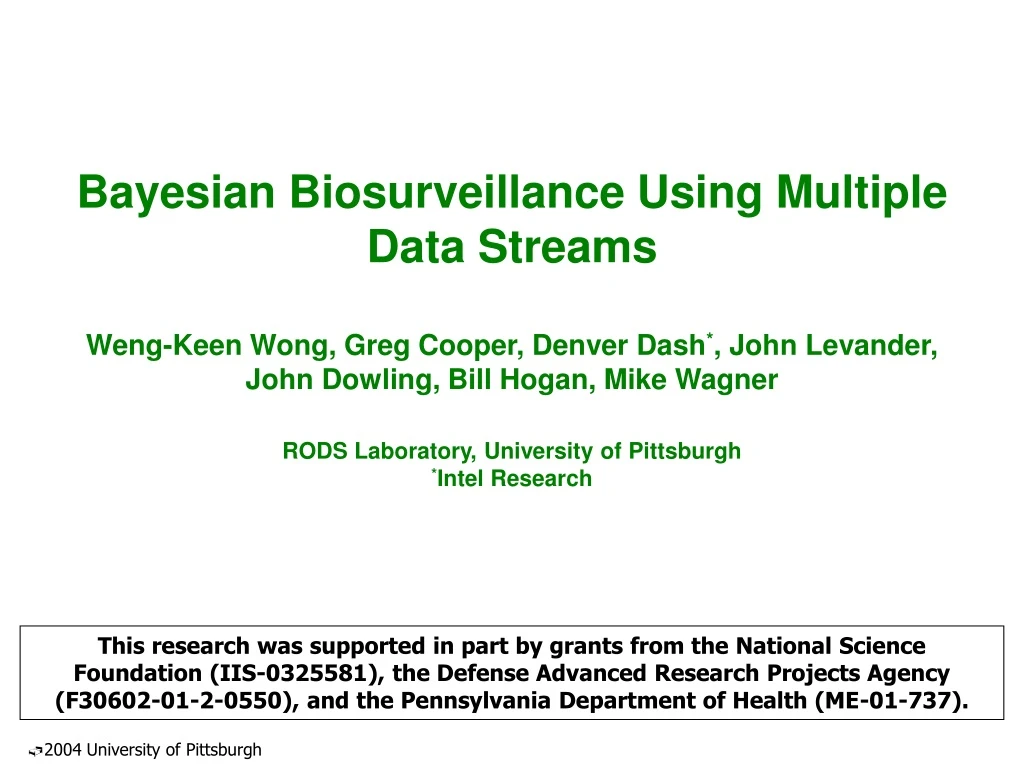 bayesian biosurveillance using multiple data
