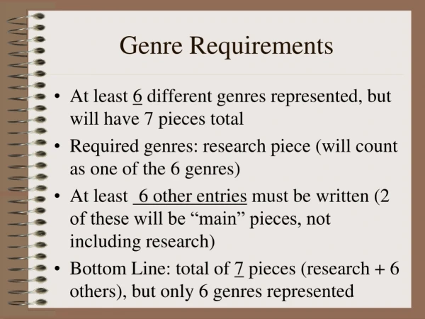 Genre Requirements