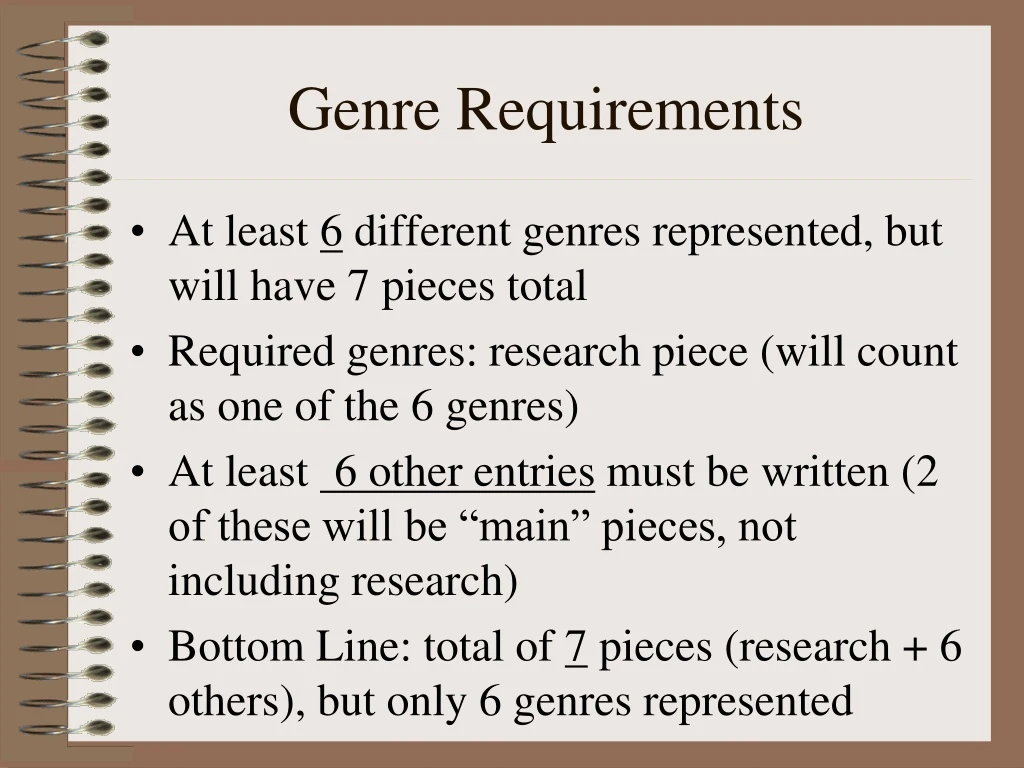 genre requirements