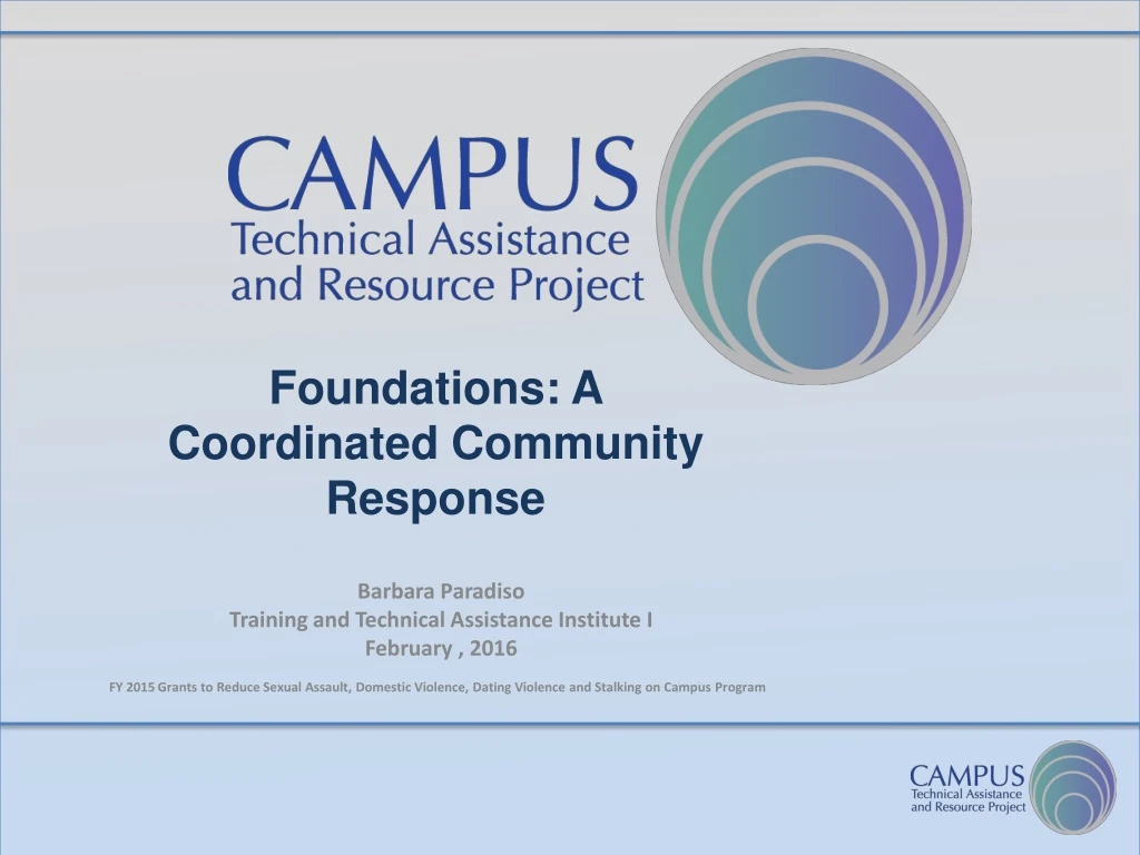 foundations a coordinated community response
