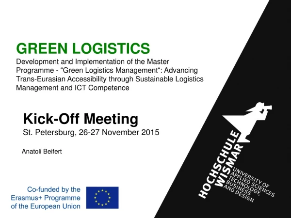 Kick-Off Meeting St. Petersburg, 26-27 November 2015