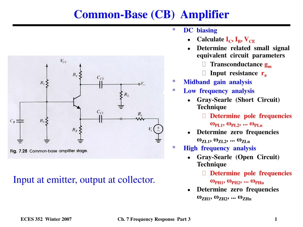 common base cb amplifier