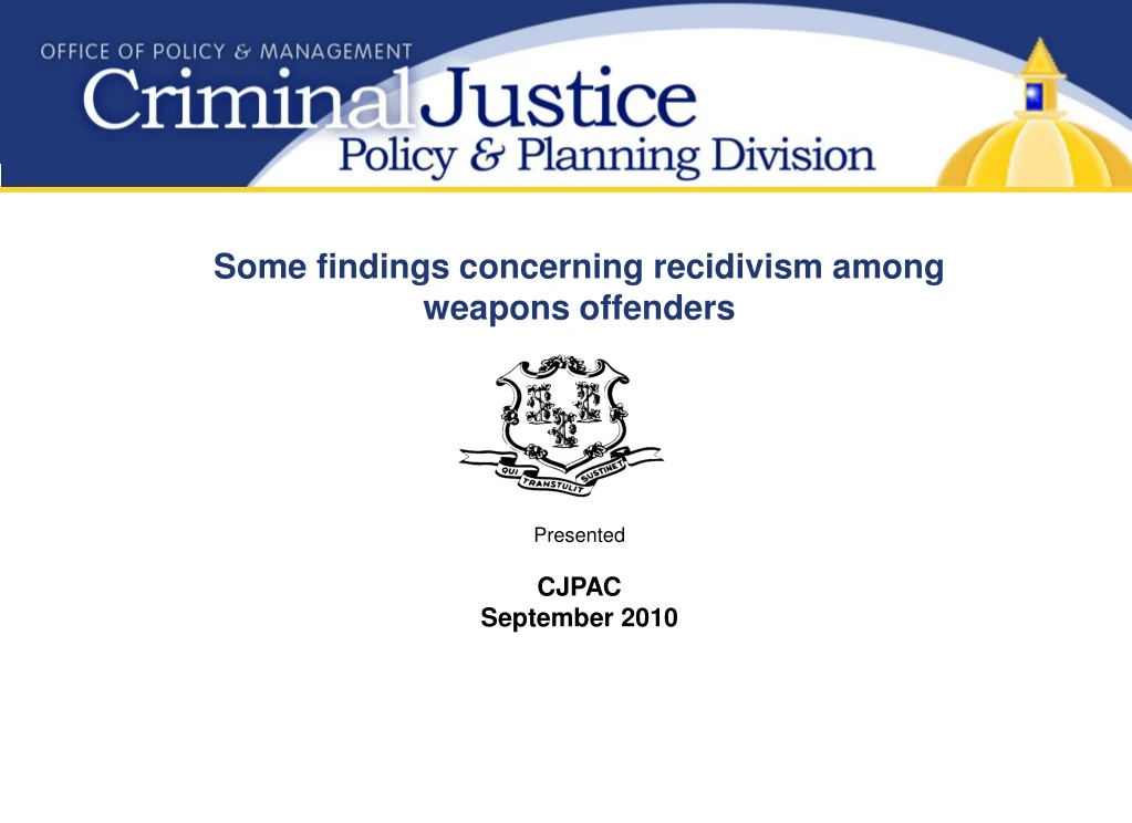 some findings concerning recidivism among weapons