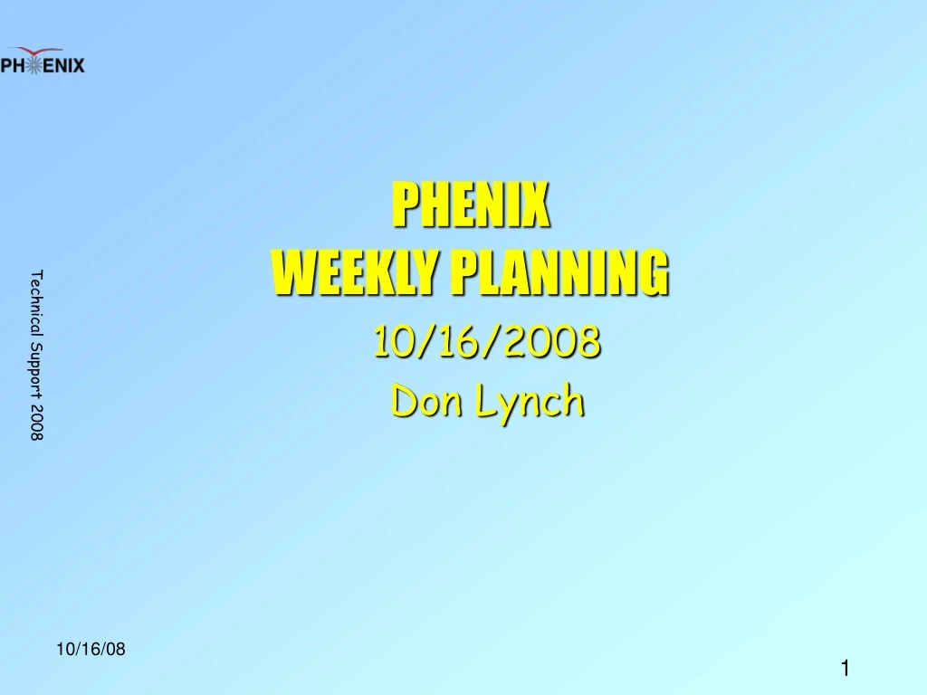 phenix weekly planning