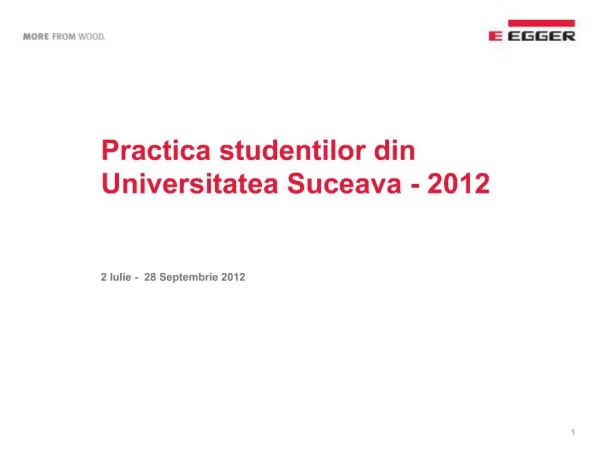 Practica studentilor din Universitatea Suceava - 2012
