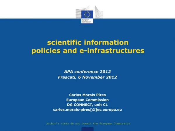 scientific information policies and e-infrastructures