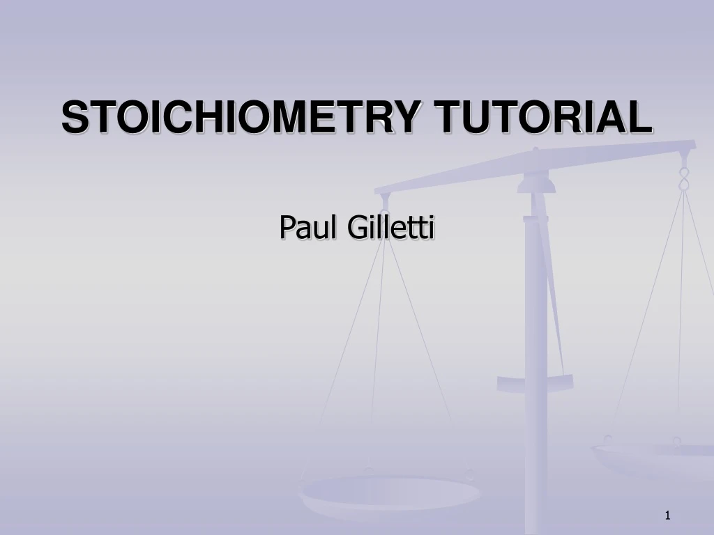 stoichiometry tutorial