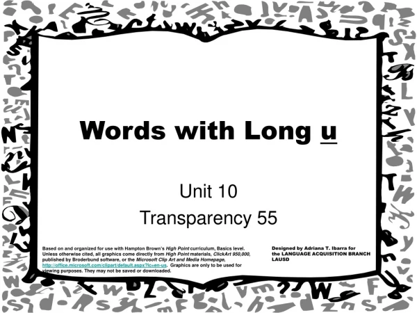 Words with Long  u