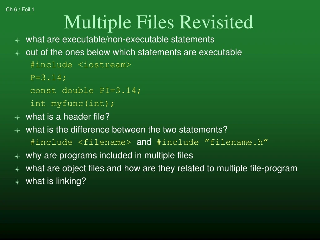 multiple files revisited