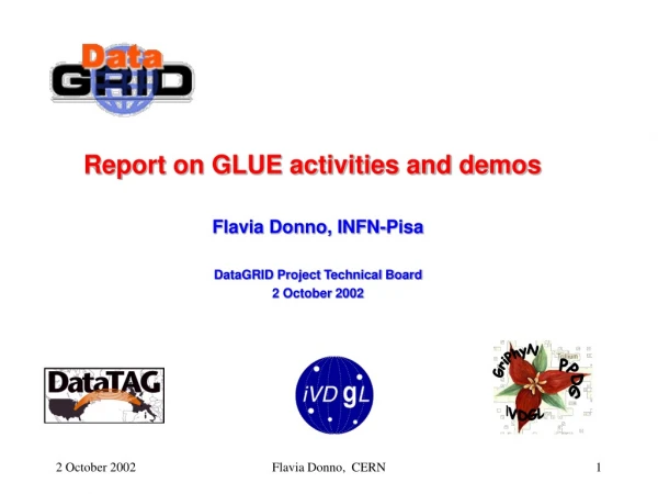 Report on GLUE activities and demos