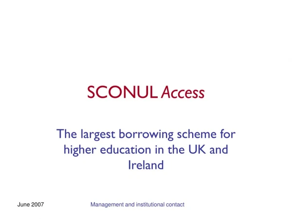 SCONUL  Access