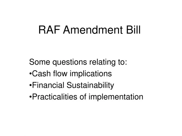 RAF Amendment Bill