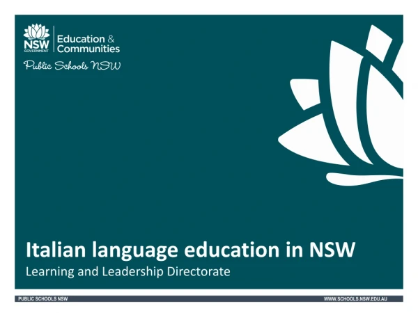 Italian language education in NSW