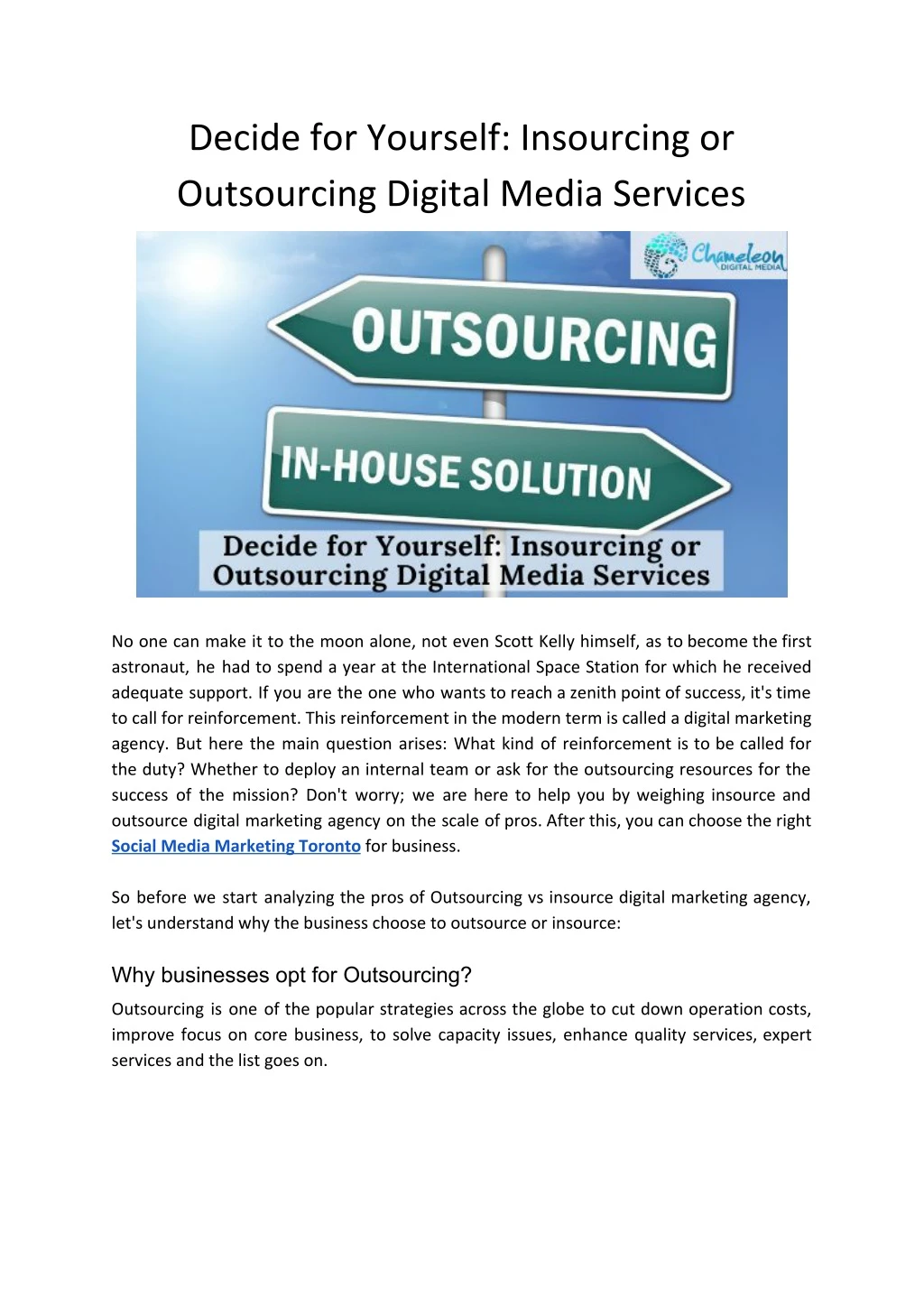 decide for yourself insourcing or outsourcing