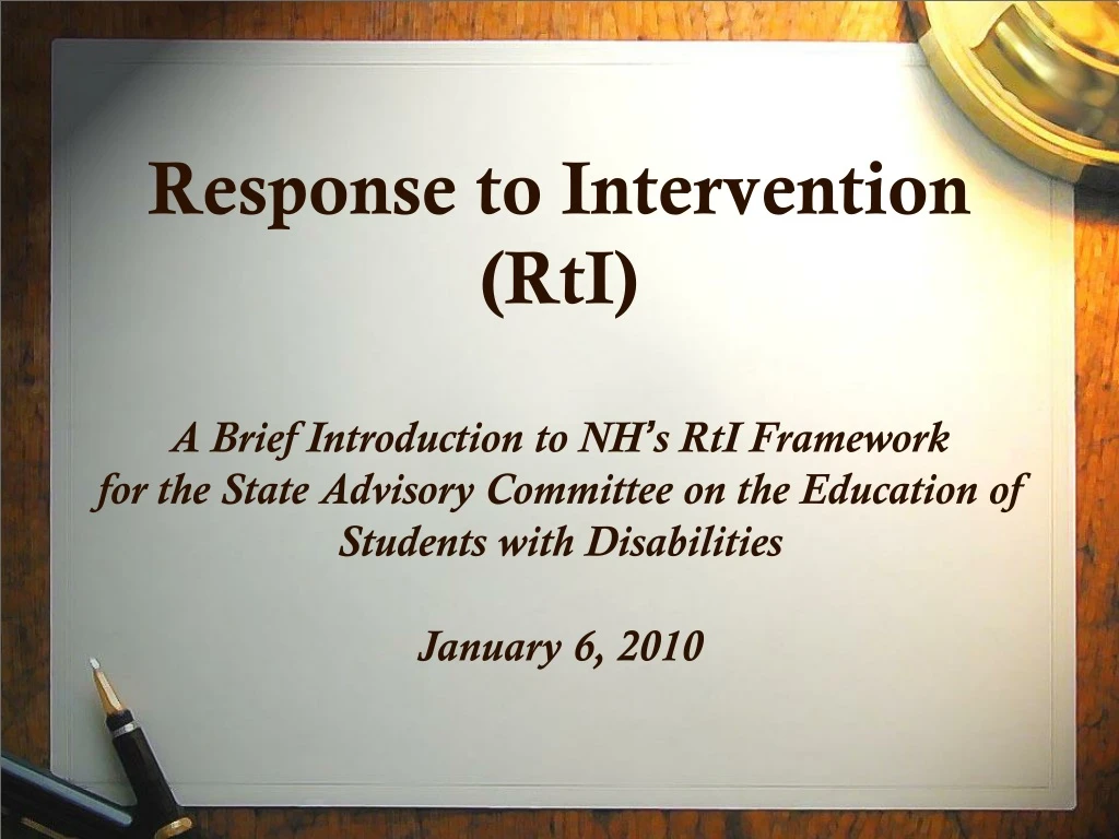 response to intervention rti a brief introduction
