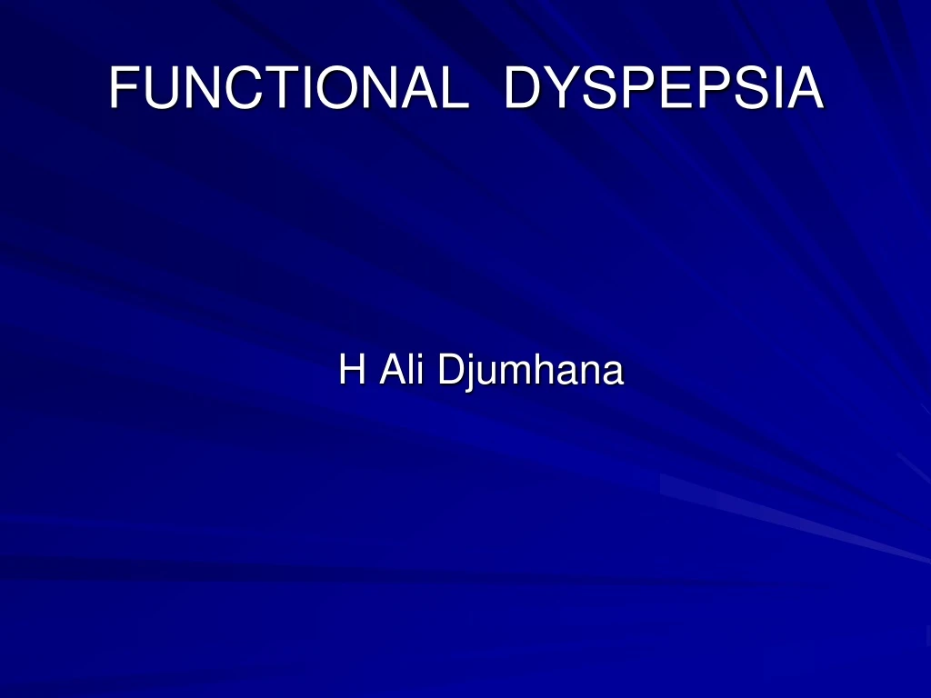 functional dyspepsia
