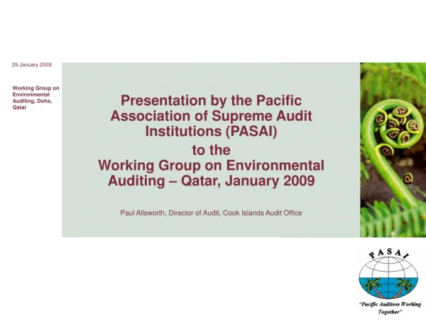 Presentation by the Pacific Association of Supreme Audit Institutions (PASAI)
