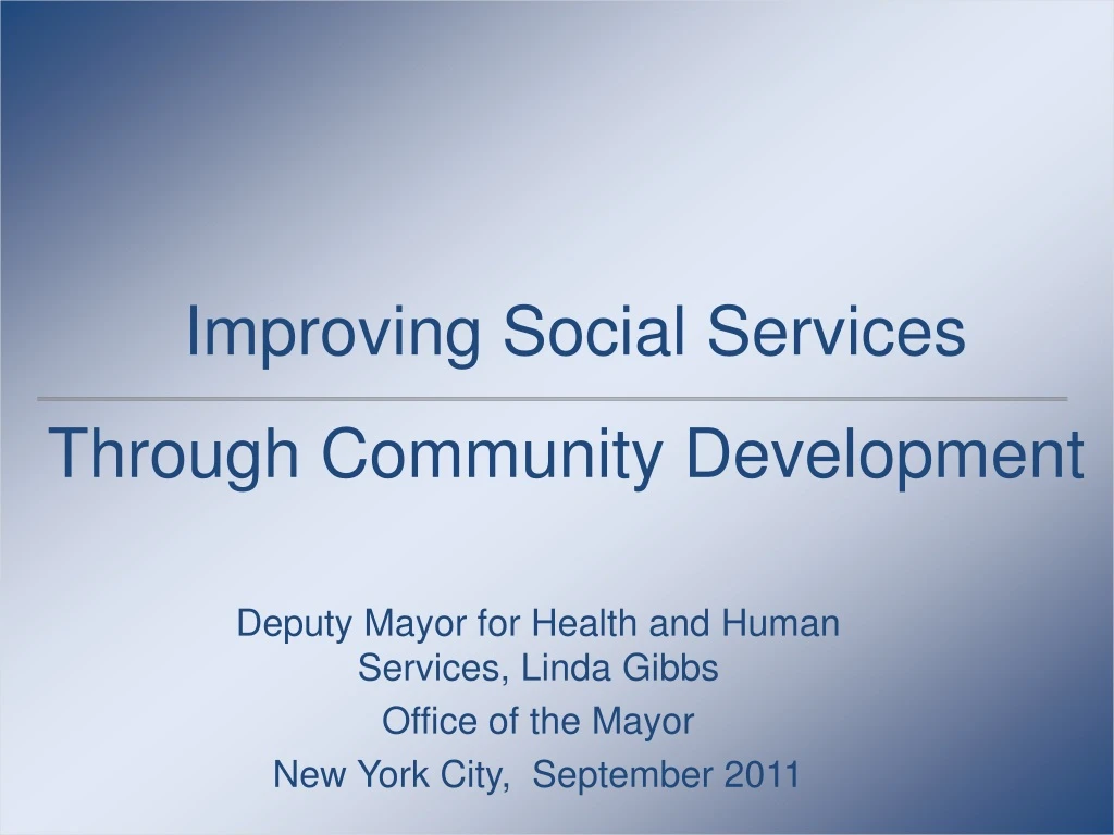 improving social services through community development