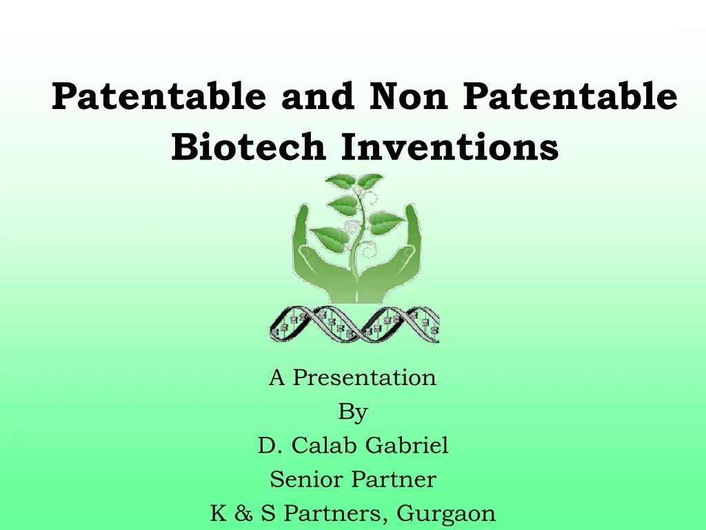 patentable and non patentable biotech inventions