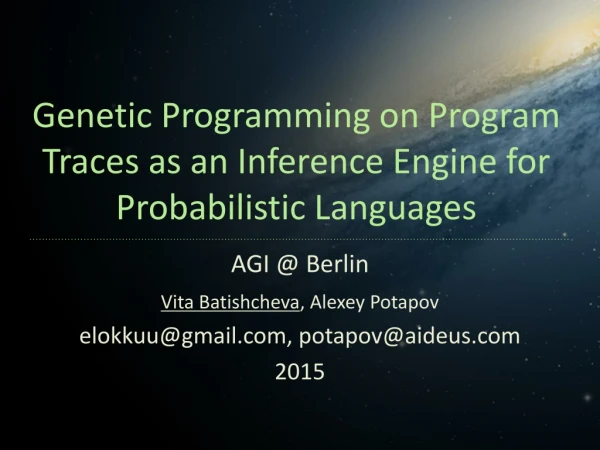 Genetic Programming on Program Traces as an Inference Engine for Probabilistic Languages