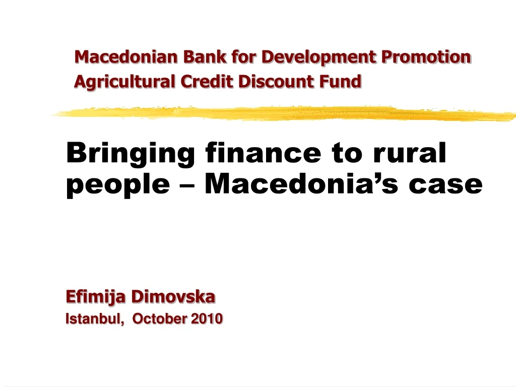 bringing finance to rural people macedonia s case