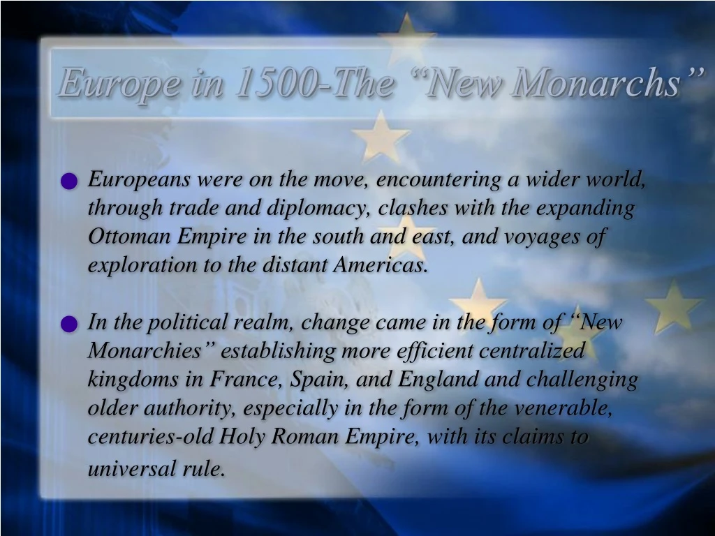 europe in 1500 the new monarchs