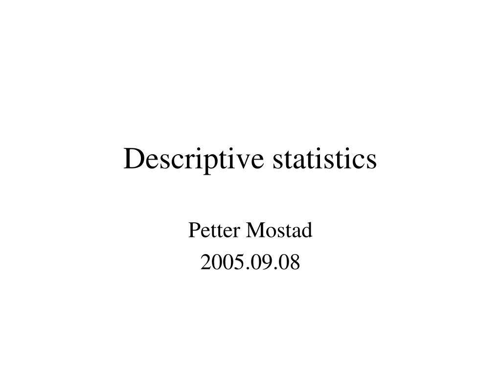 descriptive statistics