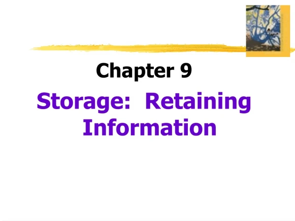 Chapter 9 Storage:  Retaining Information
