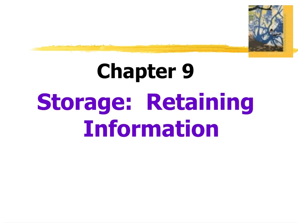 chapter 9 storage retaining information