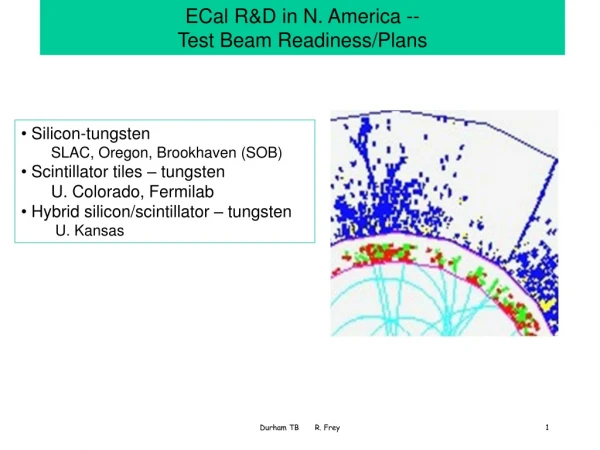 ECal R&amp;D in N. America -- Test Beam Readiness/Plans