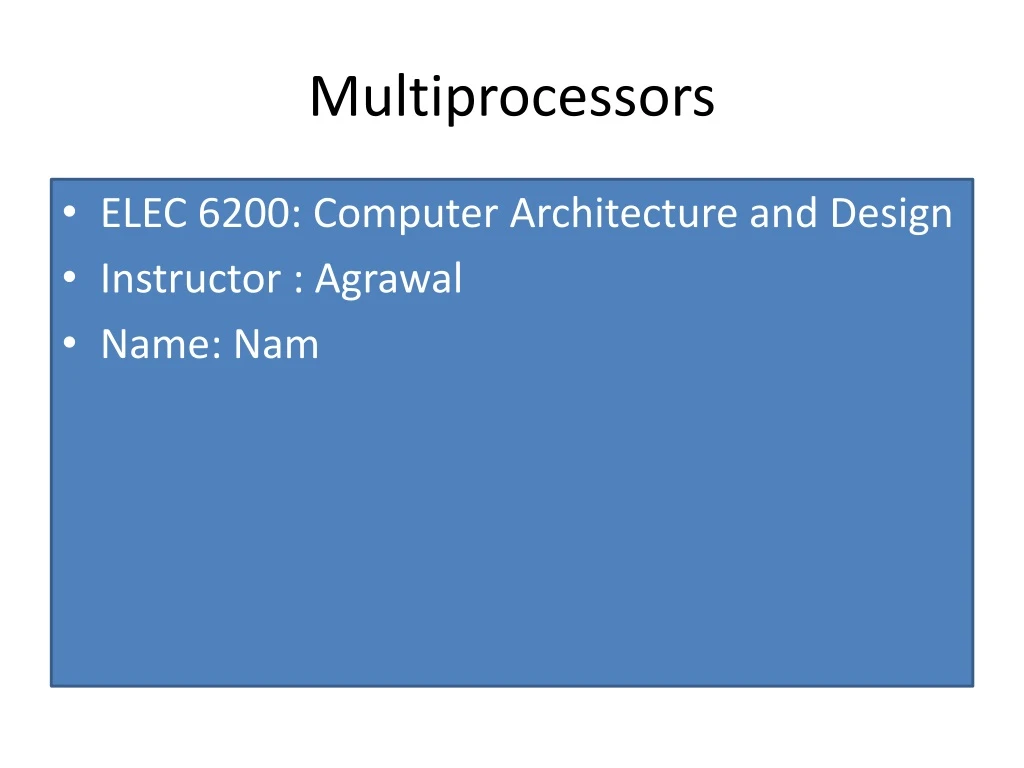 multiprocessors