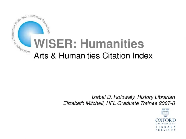 WISER: Humanities Arts &amp; Humanities Citation Index