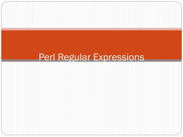 Perl Regular Expressions