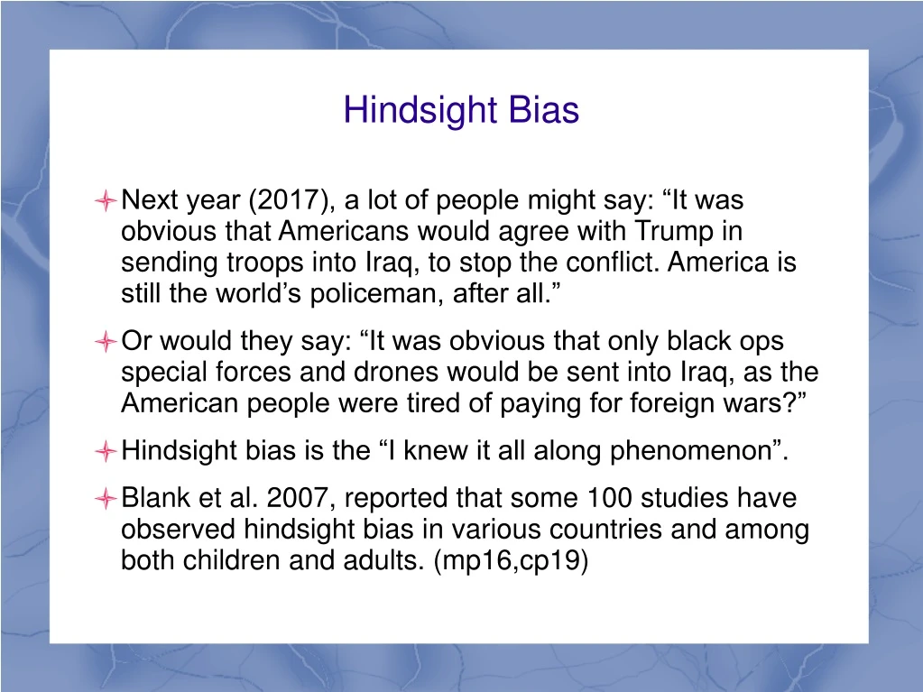 hindsight bias