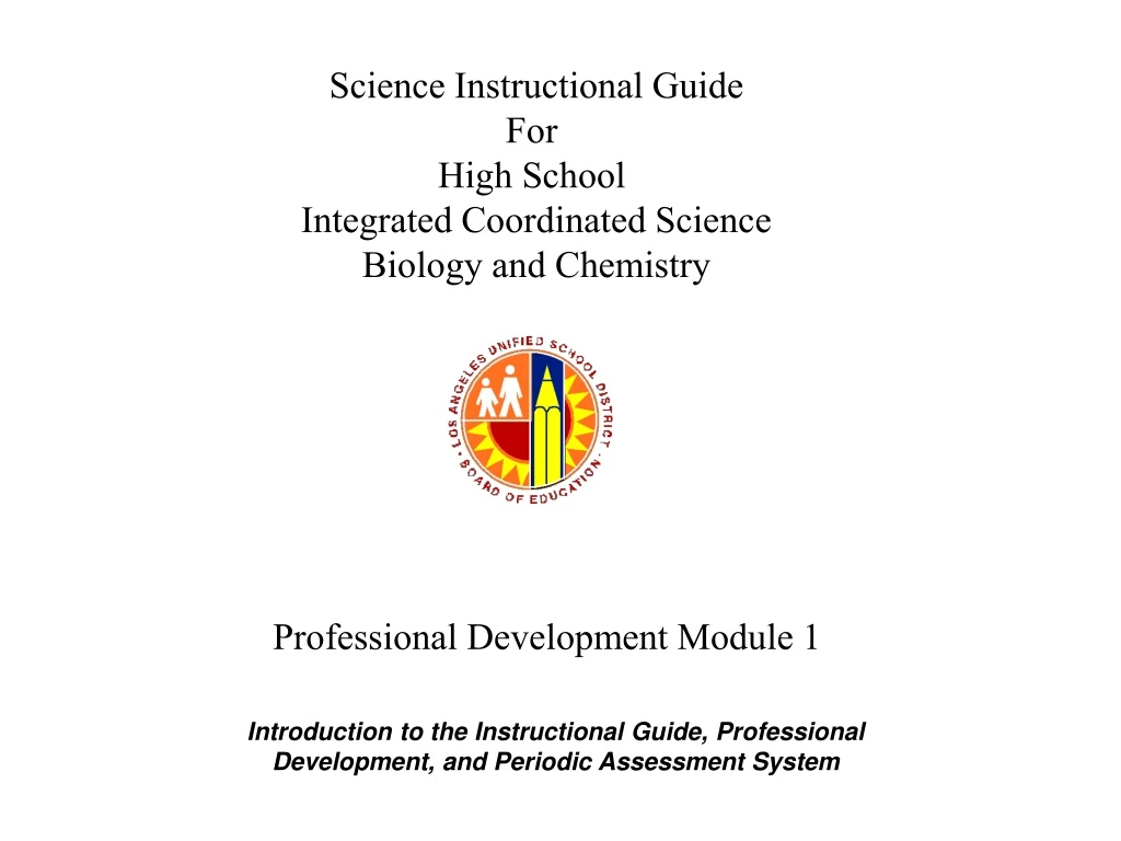 science instructional guide for high school