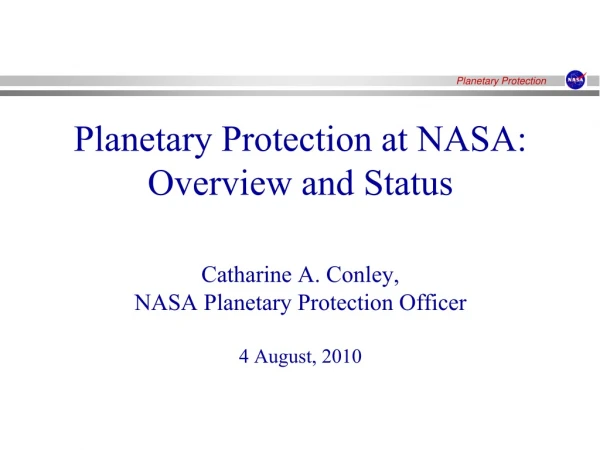 Goals of NASA Planetary Science