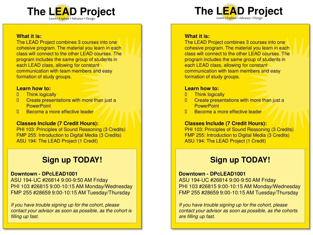 what it is the lead project combines 3 courses