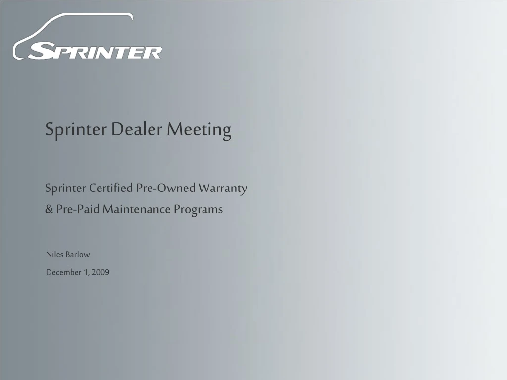sprinter dealer meeting sprinter certified