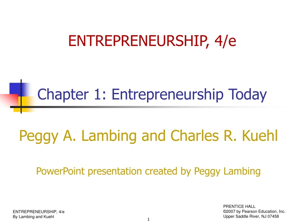 entrepreneurship 4 e chapter 1 entrepreneurship today